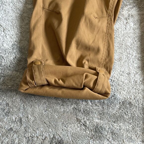 Prana Pants Womens 14 Halle Straight Hiking Stretch Quick Dry Gold Yellow RollUp - Picture 5 of 10